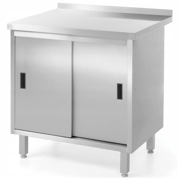 HENDI Vægbord med skydedørskabinet - svejset 1000x600mm