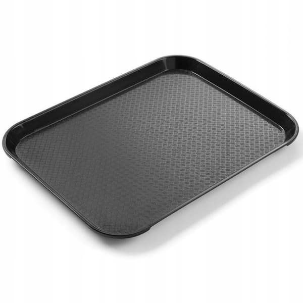 Fastfood-bakke i polypropylen, lille, HENDI, sort, 265x345x(H)20mm