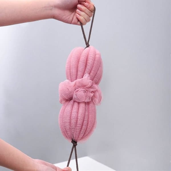 Eksfolierende brusevaskeklud - creme, pink, blågrøn, lilla