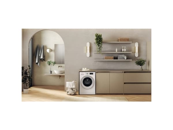 Whirlpool FFWDB 864489 SV EE, Frontmatet, Frittstående, Hvit, Venstre, Grå, Hvit, Knapper, Rotasjon