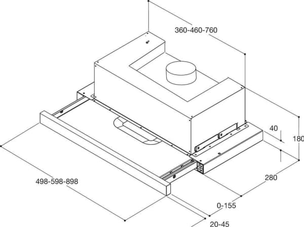 Whirlpool AKR 5390 IX - Panser - teleskopisk - bredde: 59.8 cm - dybde: 30 cm - ekstraksjon og resirkulasjon (-) - med intern motor - inox