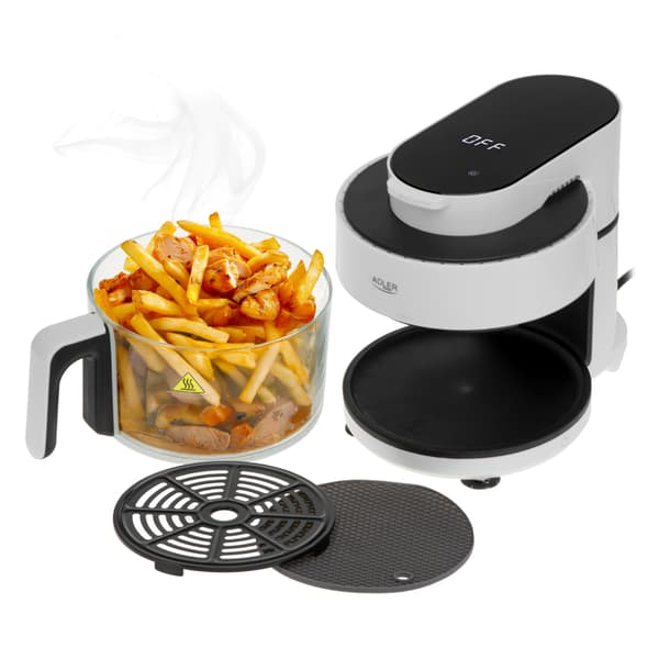 Adler Airfryer 3L lasikulholla terveelliseen ruoanlaittoon