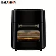 Elektrisk Air Fryer, 15L Kapacitet, Alsidige Madlavningsmuligheder,Sort