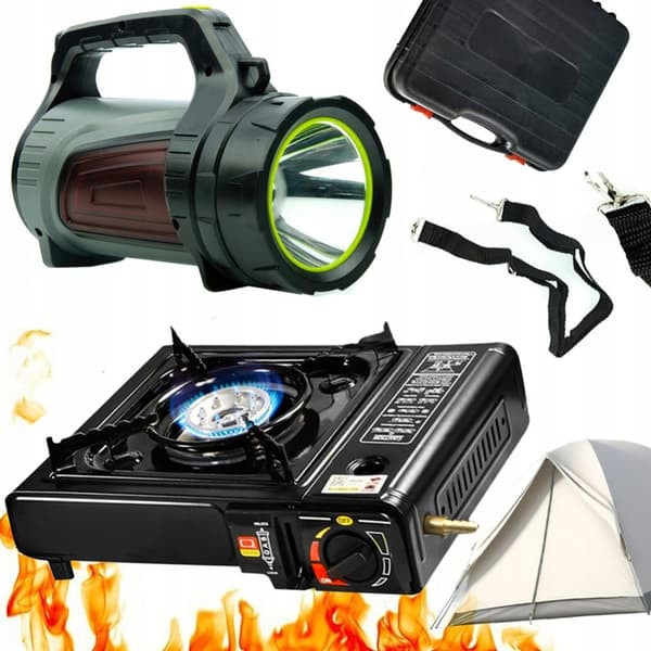 Rosfix 2-in-1 retkeilyliesi matkalaukussa + Taskulamppu kohdevalo power bank -toiminnolla Rosifx "Bilbo Baggins"
