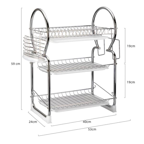 DISH DRAINER TRE NIVÅER E-8177 SILVER