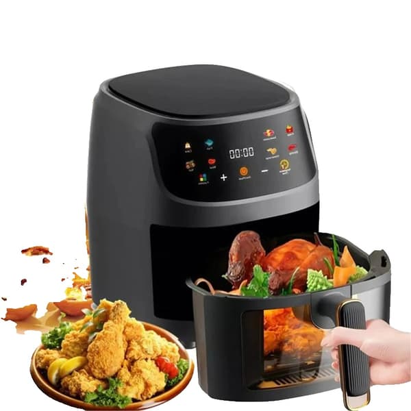 1400W Air Fryer, 8L Kapacitet, Multifunktionel Madlavning,Sort