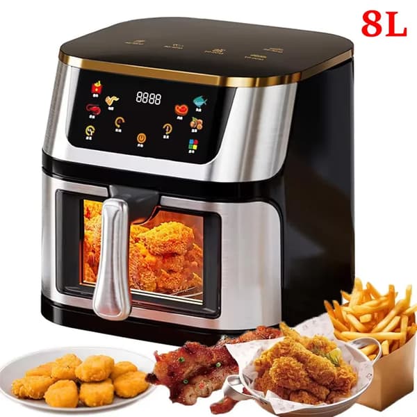 8L Air Fryer, 1400W Effekt, Touchscreen Kontrol,1400W