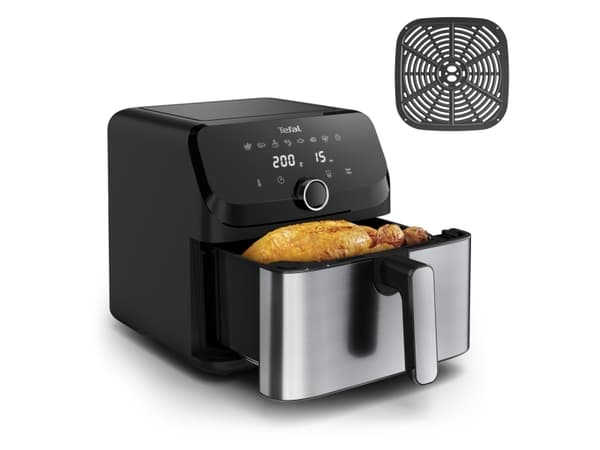 Tefal Easy Fry Mega EY855D10, Ilmastointipaistinpannu, 7,5 L, 80 °C, 200 °C, 8 henkilöä, 60 min.