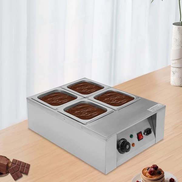 Elektrisk Chokolade Smelter, 1000W Effekt, 8Kg Kapacitet,Sølv