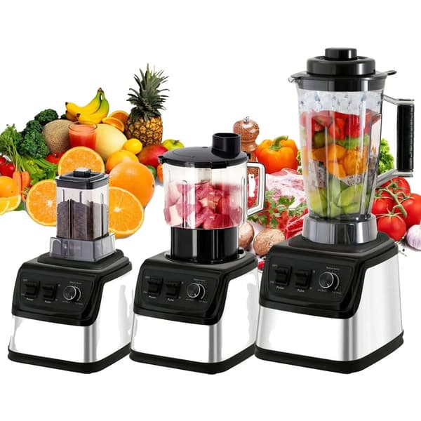 9500W Blender, 3L Saftpresser, Multifunktionel Madprocessor,3L + 1.5L + 0.5L