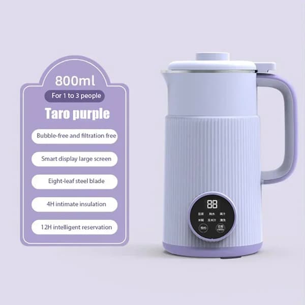 Soijamaitokone, 800 ml kapasiteetti, 12H älykäs varaus,Violetti