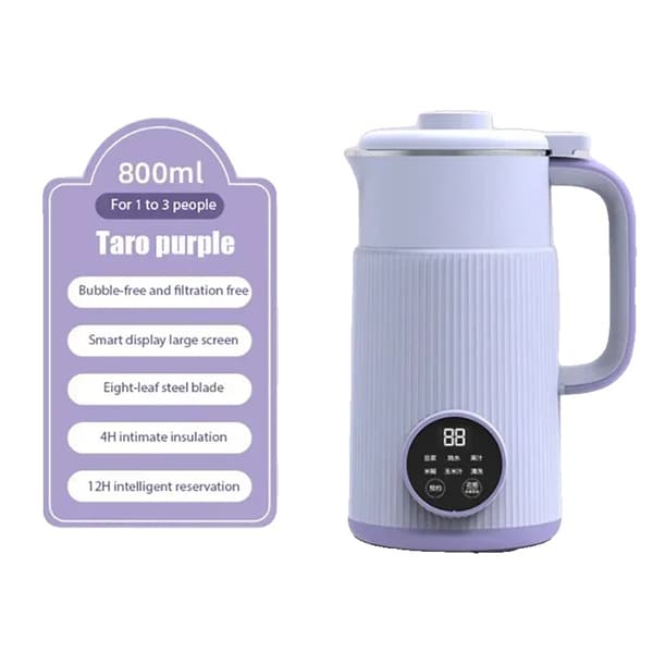 Soijamaitokone, 800 ml kapasiteetti, 12H älykäs varaus,Violetti
