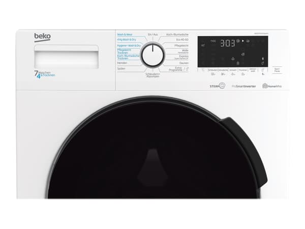 Beko WDW75141Steam1 - Vaskemaskin/tørker - bredde: 60 cm - dybde: 50 cm - høyde: 84 cm - frontileggelse - 7 kg - 1400 rpm - hvit Hvit