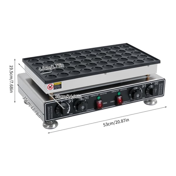 Mini hollandsk pandekage maker, effektiv kapacitet på 50 stykker, non-stick overflade, hurtig opvarmning