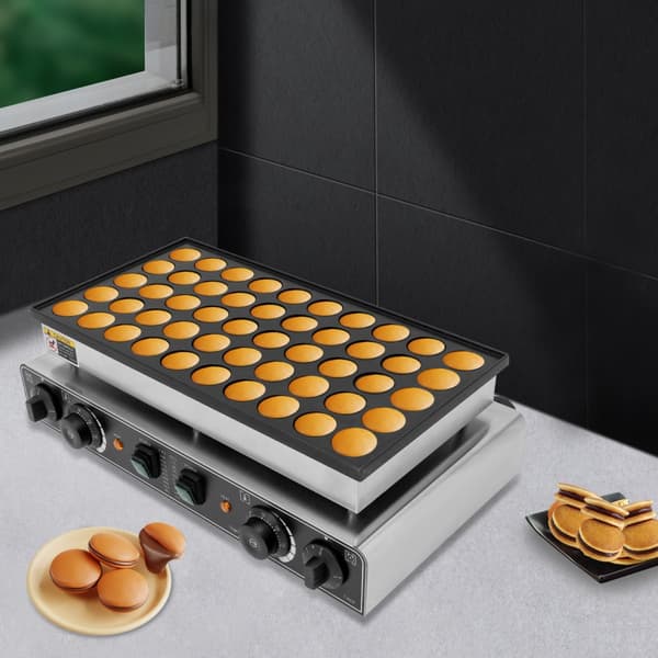 Mini hollandsk pandekage maker, effektiv kapacitet på 50 stykker, non-stick overflade, hurtig opvarmning