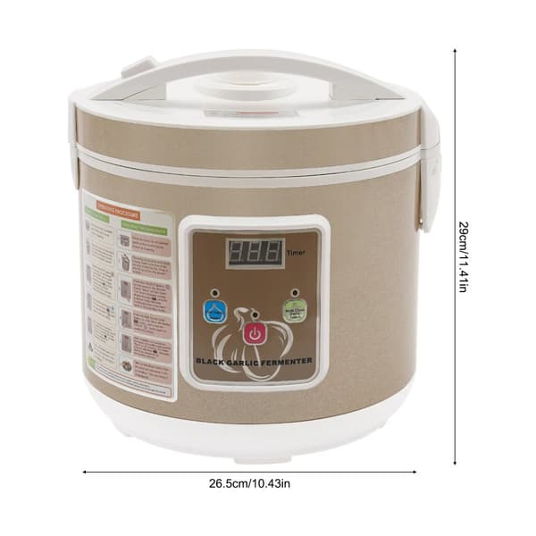 Svart Vitlök Fermenter, 5L Kapacitet, Automatisk Fermentering,ljus gul