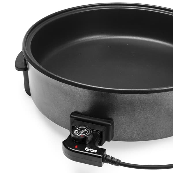 Tristar PZ-9145 Storpanna - Elektrisk stekpanna med lock 40 cm - Snackpanna XXL - Non-stick beläggning och justerbar termostat - Max 250 ⁰C - Svart