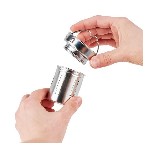 Emsa N20805 Temugg Temugg av dubbelväggigt glas | håller dig varm i 1 timme| 0,4 liter | avtagbar sil | BPA-fri | 100% tight | läckagesäker | blå