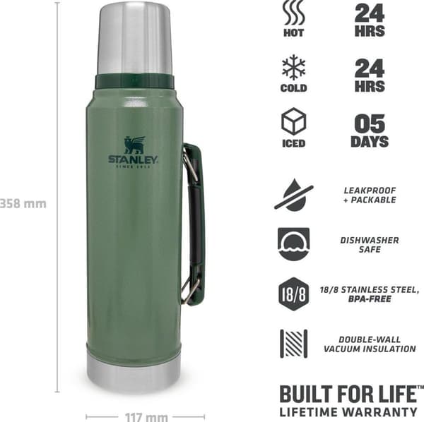 Stanley The Legendary Classic Bottle 1,00L - termosflaska - Hammertone Green
