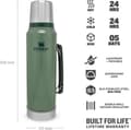 Miniatyrbild 5 av 8: Stanley The Legendary Classic Bottle 1,00L - termosflaska - Hammertone Green