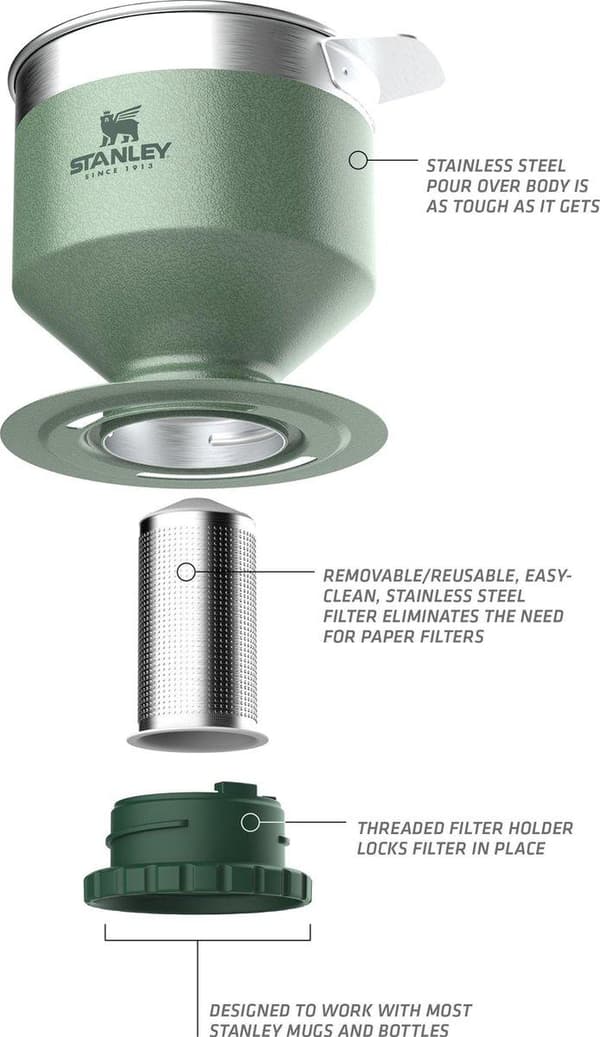 Stanley The Perfect-Brew Pour Over - Kaffefilterholder - Hammertone Grøn
