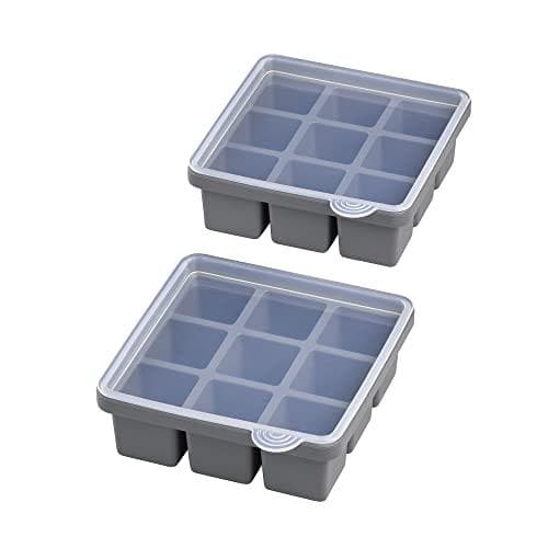 APS silikon iskubbricka med genomskinligt lock för 9 isbitar Storlek 4 x 4 x 4 cm