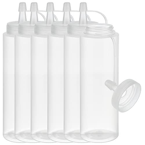 APS klämflaska, 260 ml, genomskinlig, set om 6, gjord av polyeten, med skruvlock och lock, - 1 st (93250)