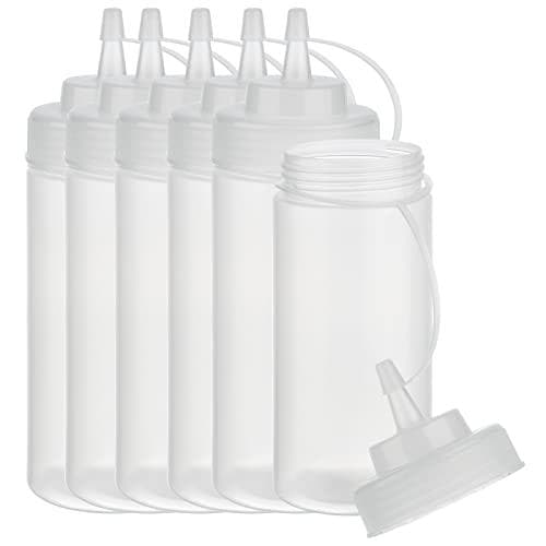 APS klämflaska, 490 ml, genomskinlig, set om 6, gjord av polyeten, med skruvlock och lock, - 1 st (93253)