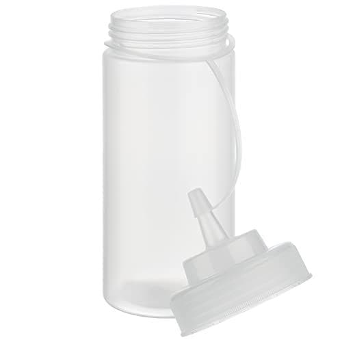 APS klämflaska, 490 ml, genomskinlig, set om 6, gjord av polyeten, med skruvlock och lock, - 1 st (93253)