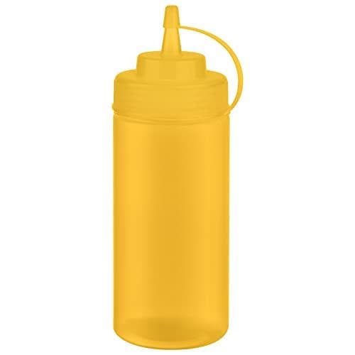 APS klämflaska, 490 ml, gul, set om 6, tillverkad av polyeten, med skruvlock och lock, - 1 st (93254)