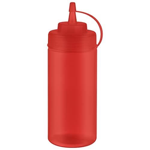 APS klämflaska, 490 ml, röd, set om 6, tillverkad av polyeten, med skruvlock och lock, - 1 st (93255)