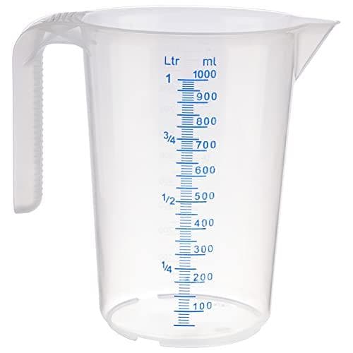 APS-målebæger STABLERBAR, 1,0 liter, gennemsigtig lavet af polypropylen (PP), med åbent håndtag, præget - 1 stk (30062)