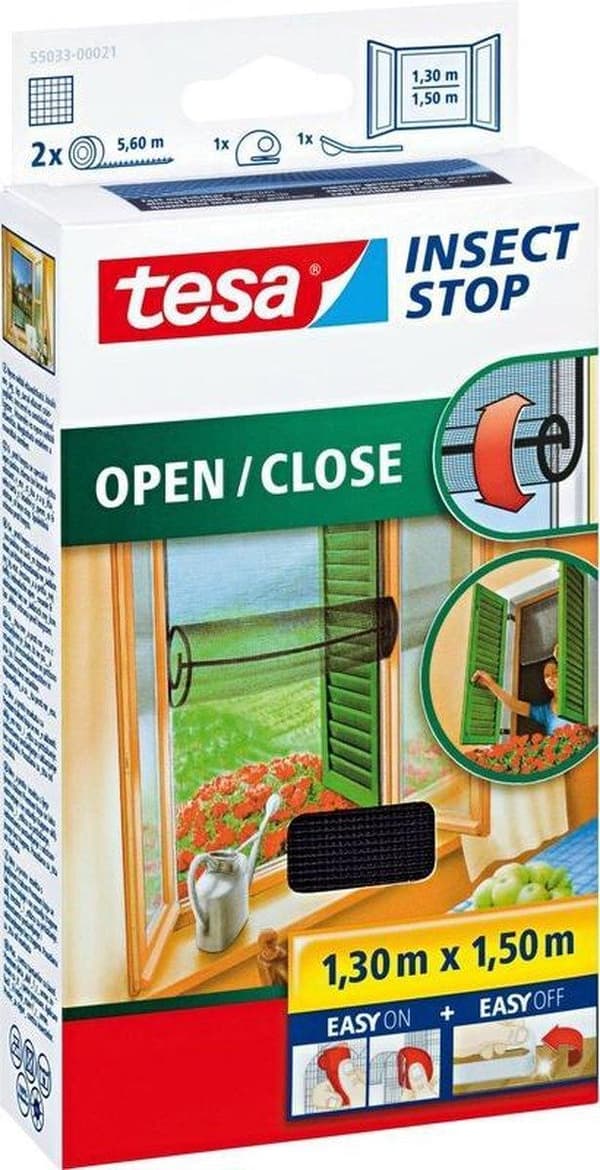 Tesa - Ikkunalasi - 130x150 cm - Musta