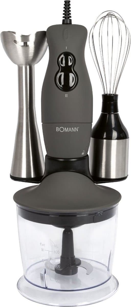Bomann SMS 6055 CB 0,7 l Stavblender 400 W Grå, Rustfrit stål