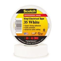 3M Tape White Scotch 35, vinyl, hvid, (lxb) 20mx19mm, UV-bestandig
