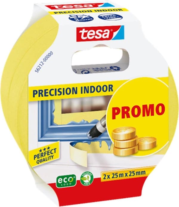 tesa Professional 56212-00000-02 Maskeringstejp Gul (LxB) 50 mx 25 mm 2 st.
