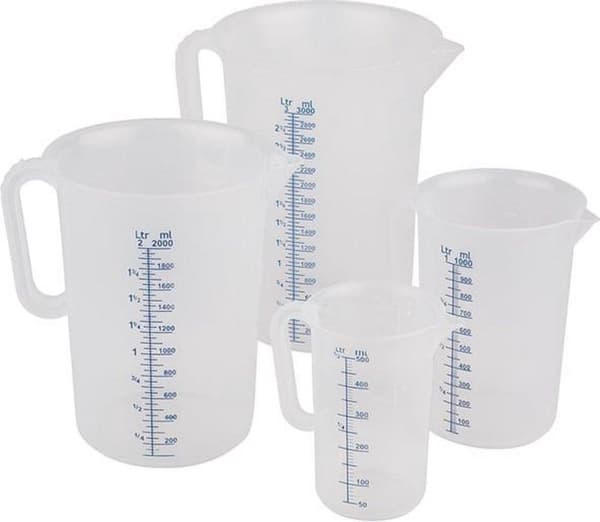 Plast maatbeker - ø20 -5cm - indhold 5 liter
