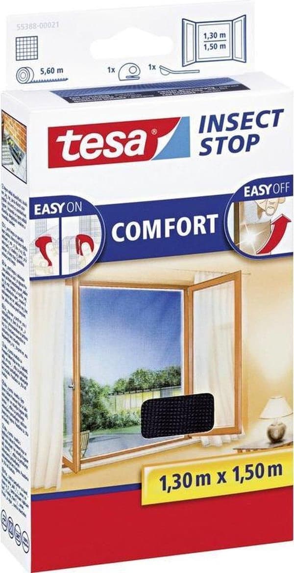 Tesa Comfort Vinduesskærm - 130x150 cm - Antracit