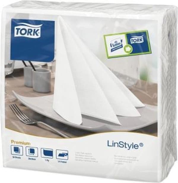 Tork Linstyle 2-kerroksiset lautasliinat - valkoinen