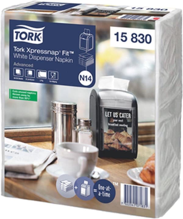 Tork - Xpressnap Fit - dispenserserviet - hvid - 720 stk