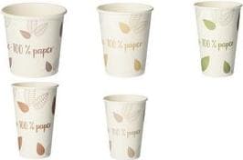 PAPSTAR pahvi juomakuppi "pure" ZERO, 0,1 l, beige/violetti pahvista, ilman pinnoitetta, biohajoava, max. - 1 kpl (88233)