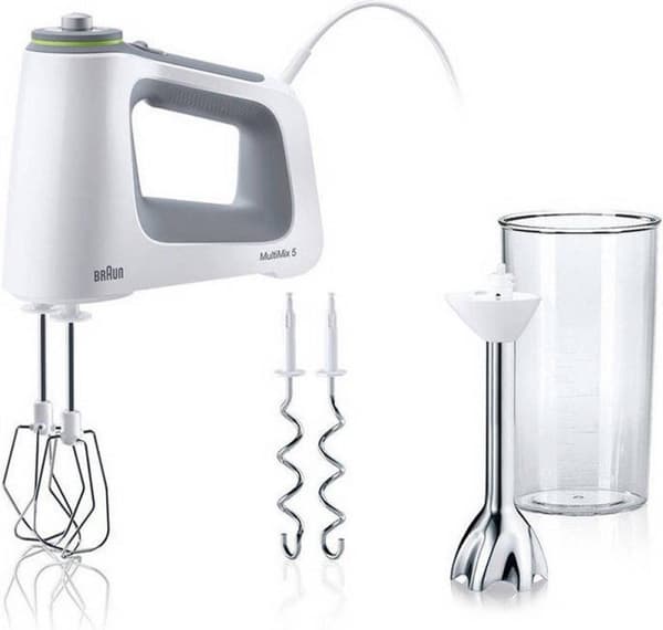 Braun MultiMix 5 HM 5107. Type: Håndmixer, Kontroltype: Knopper, Rotation, Mixerfunktioner: Pisk, ælt, bland. Farve på produkt: Grå, Hvid. Materiale k