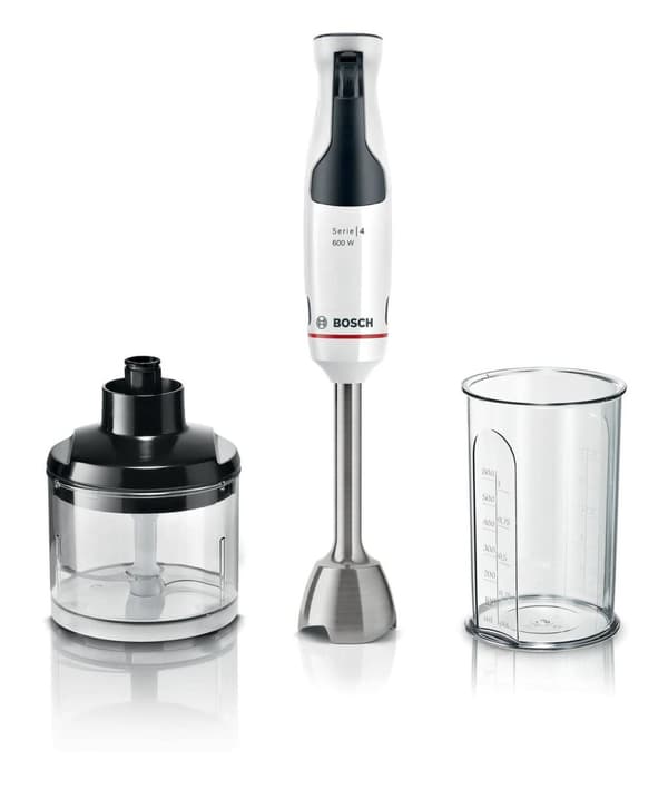 Bosch Household MSM4W220 sauvasekoitin 600 W sekoituskupilla, mittakuppi, katkaisijaliittimellä, BPA-vapaa valkoinen, harmaa (MSM4W220)