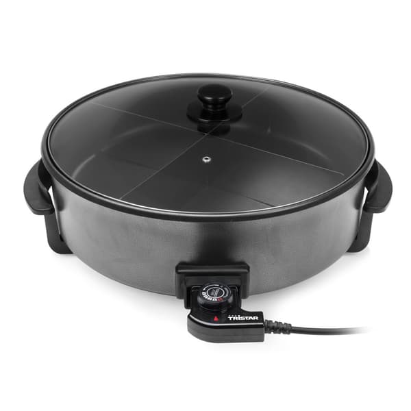 Tristar PZ-9145 Storpanna - Elektrisk stekpanna med lock 40 cm - Snackpanna XXL - Non-stick beläggning och justerbar termostat - Max 250 ⁰C - Svart