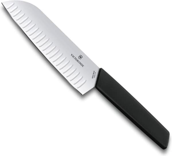 Victorinox Swiss Modern Santoku kniv 17cm - Dimples - Sort