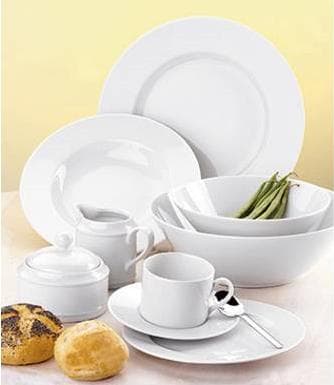 Esmeyer middagsservice Heike 433-211 30 styks porcelæn hvid (433-211)