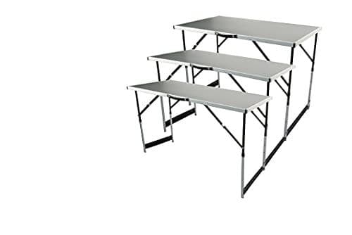 BRÜDER MANNESMANN multifunktionsbord, sæt med 3 stk 2,7 mm tyk MDF E1-plade, bordstel af aluminium - 1 stk (M70113)