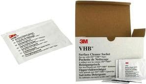 3M VHB pintapuhdistuspyyhkeet, 25 ml Puhdistaa ja poistaa rasvaa, haihtuu nopeasti ja ei jätä jäännöksiä - 100 kappaleen pakkaus (880347)