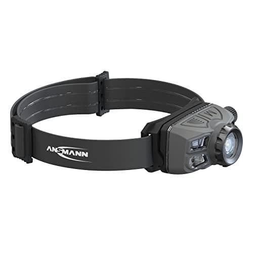 ANSMANN sensor LED-strålkastare HD450FRS, 450 lumen, IP65 Li-Ion batteri, 3,7 V, 1 400 mAh, tillverkad av aluminium och plast, 5 - 1 st (1600-0528) Svart, Grå