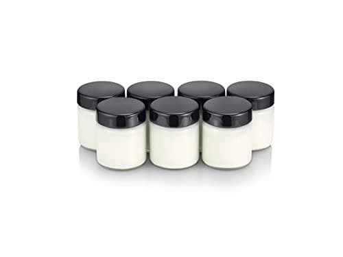 SEVERIN erstatningsglas til yoghurtproducenter, yoghurtglas med låg (7 x 150 ml), velegnet til SEVERIN yoghurtmaskinerne JG 3516 / JG 3518 / JG3519 /
